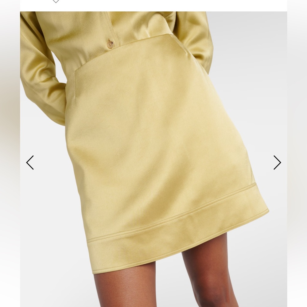 Toteme Green Satin Mini Skirt NWT
